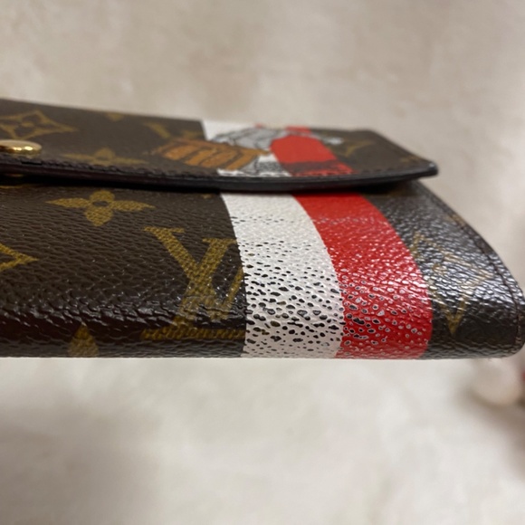 Authentic Louis Vuitton Sarah long wallet with poppy interior - Picture 2 of 10